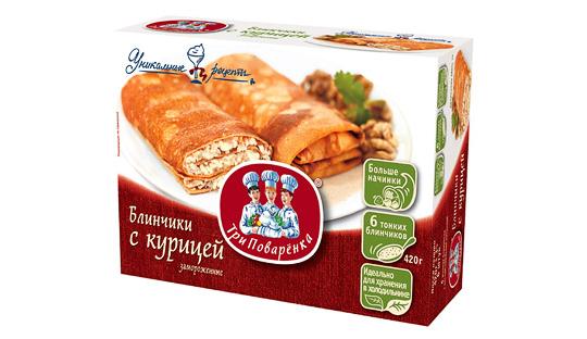 Фото 3 Замороженные блинчики в упаковке «Три поваренка», г.Москва 2015