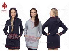 Фото 1 Обережное женское платье с капюшоном «Берегиня с оленями», г.Санкт-Петербург 2016