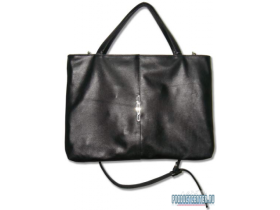 Элегантная вместительная кожаная сумка в форме портфеля для деловых дам