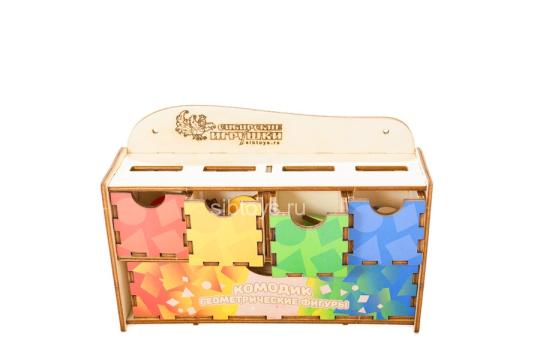 Фото 4 Комодик-куб с яркими цветными геометрическими фигурами  Детский комодик из качественной 3мм фанеры с цветным принтом и цветным 2019