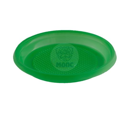 Фото 4 Тарелка десертная одноразовая пластиковая диаметр 165 мм зеленая 2020