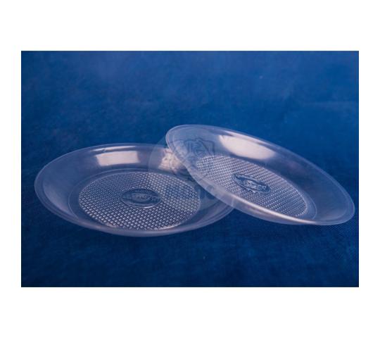 Фото 12 Тарелка десертная одноразовая пластиковая диаметр 205 мм прозрачная 2020