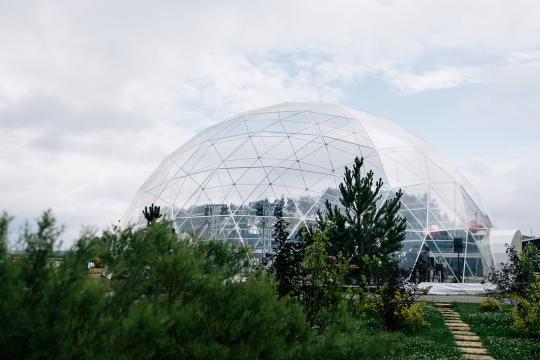 Фото 3 Сферический шатер диаметром 22м, г.Ярославль 2020