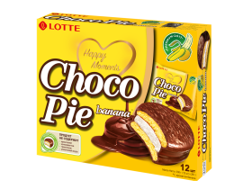 Lotte Chocopie пирожное со вкусом банана, клубники