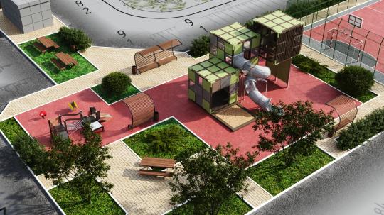 Фото 1 Игровой комплекс детский уличный «Кубы», г.Новосибирск 2022