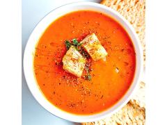 Фото 1 Крем-суп Томатный с фасолью, гренками и мясом 2022