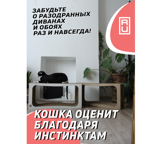 Фото 4 Когтеточка из картона + лежанка «Лонг» для кошек, г.Санкт-Петербург 2022