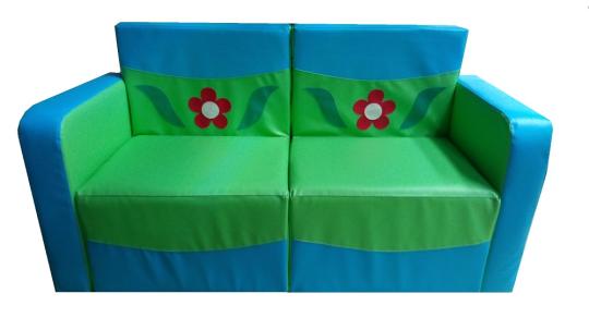 Фото 31 Детская игровая мебель Аленький цветочек (диван) голубой / салатовый 2022