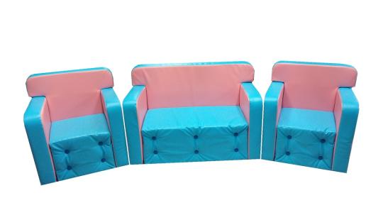 Фото 61 Детская игровая мебель Комфорт (без столика) голубой / св. розовый 2022
