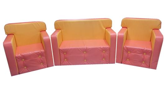 Фото 62 Детская игровая мебель Комфорт (без столика) оранжевый / желтый 2022