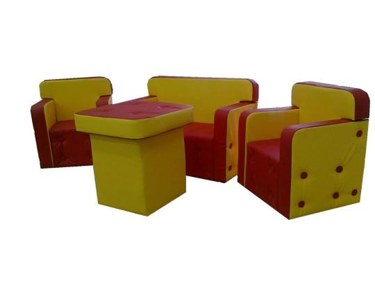 Фото 65 Детская игровая мебель Комфорт красный / желтый 2022