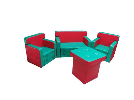Фото 71 Детская игровая мебель Комфорт зеленый / красный 2022