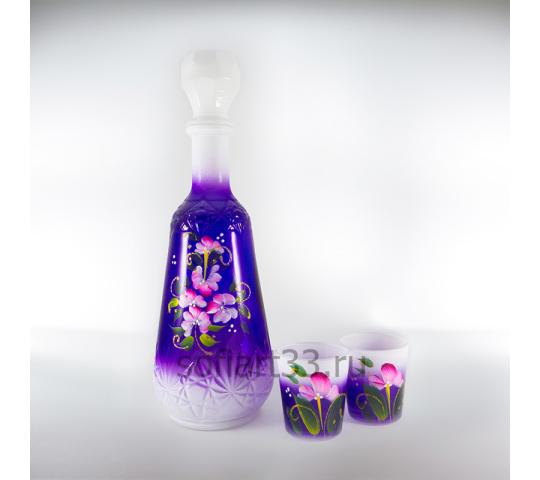 Фото 3 Кувшин со стаканами «Цветы 10», г.Гусь-Хрустальный 2022