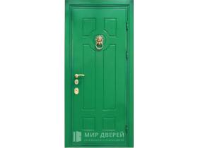 Зеленая морозостойкая дверь с кнокером №28