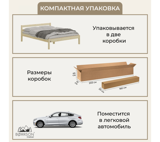 Фото 3 Двухспальная кровать из массива сосны «Астри», г.Ижевск 2024
