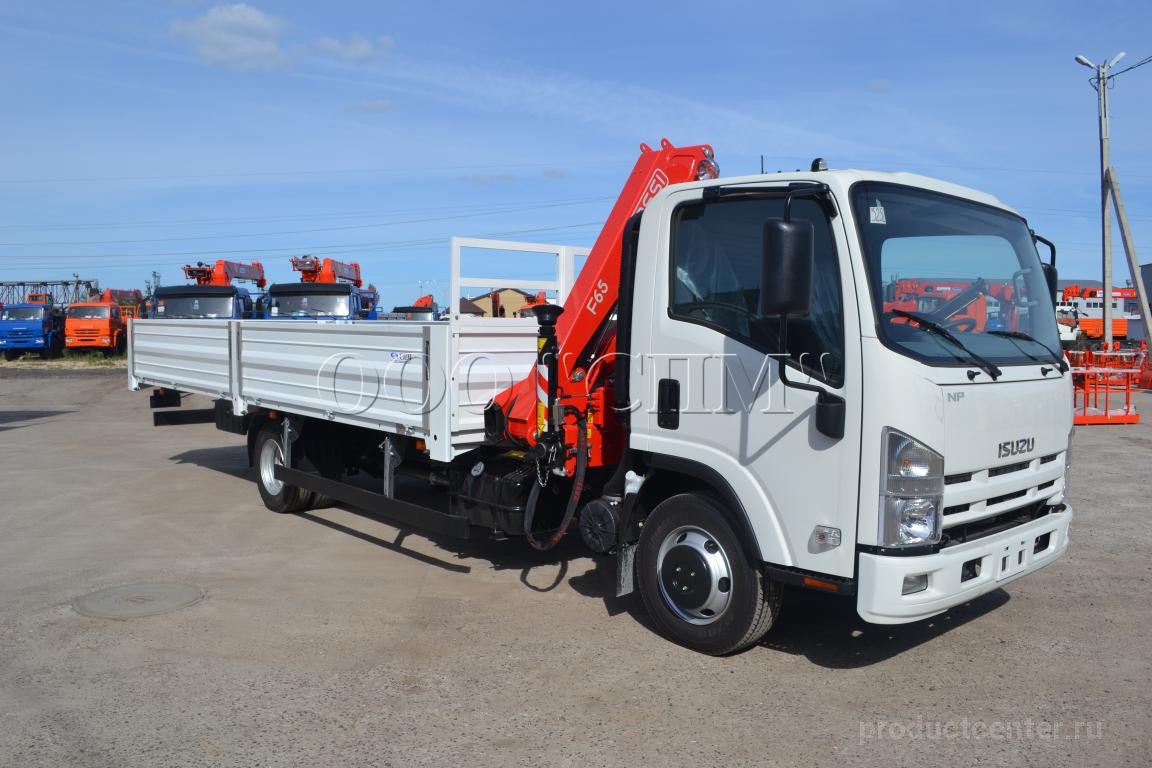 Isuzu ELF7.5 с кму Fassi F65A.0.22 от производителя ООО «Строительные  подъемные машины». Каталог 2024. Цена 3650000р. Купить оптом от 1. г.Набережные  Челны.