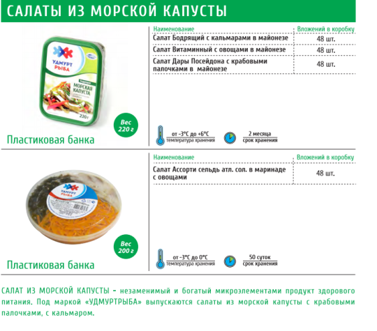 186395 картинка каталога «Производство России». Продукция Салаты из морской капусты, г.Ижевск 2016