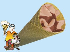 Мороженое в сахарных рожках