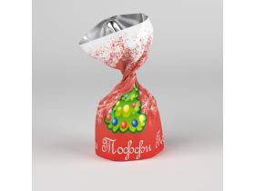 Весовые шоколадные конфеты в новогоднем этикете