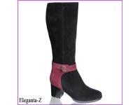 Замшевые женские сапоги Eleganta-Z_черный