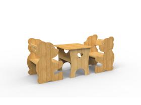 Комплект две скамейки и столик «Медвежата»