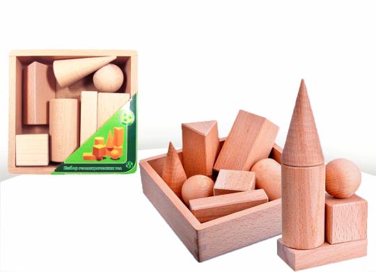 Фото 5 Набор Геометрических тел 7 элементов в деревянной коробке 2017