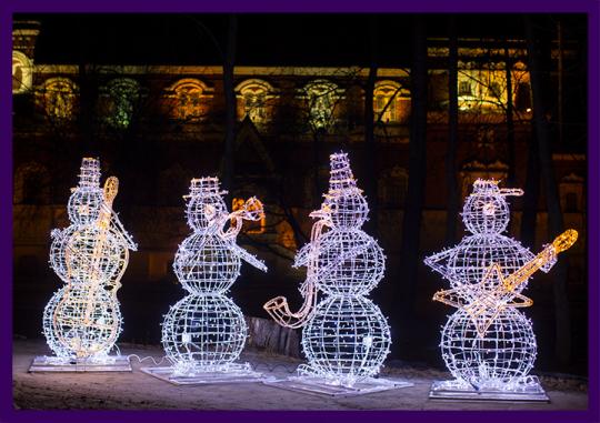 Новогодние светящиеся фигуры - Фигура светящийся Снеговик R57-654