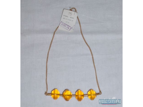 Ожерелье из латуни с желтым янтарём
