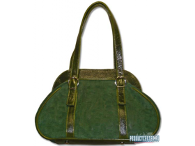 Элегантная дамская сумочка комбинированная из кожи (под «анаконду») и замши
