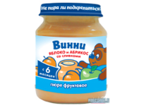 Пюре фруктовое с добавлением молочных компонентов Яблоко и абрикос со сливками