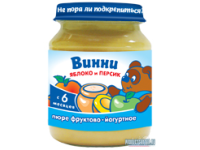 Пюре фруктовое с добавлением молочных компонентов Яблоко и персик с йогуртом