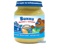 Пюре фруктовое с добавлением молочных компонентов Яблоко и черника с йогуртом