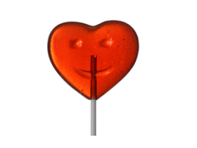 Леденцы в форме сердца на палочке