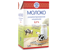 Молоко коровье в упаковке