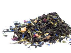 Фото 1 Купаж черного чая, зеленый чай "Сенча", виноград, цукаты, роза, календула, василек, ароматизатор "Персик-роза" 2018