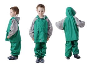 Непромокаемый детский костюм-дождевик.Двухцветный