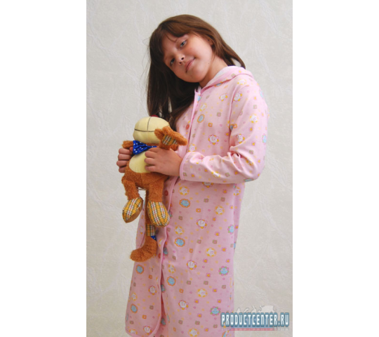 Фото 2 Детский трикотажный халат для девочки Flammber M856
 2014