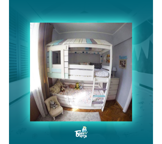 Фото 7 Двухъярусный домик кровать 2019