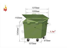 Контейнер металлический для мусора объем 1,1 м3