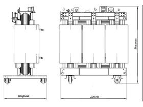 Трансформатор ТС-2500 трехфазный сухой мощностью 2500 кВА класса напряжения <nobr>6-10 кВ</nobr>