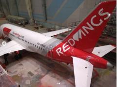 Третий борт Суперджет 100 для Red Wings покрашен в Ульяновске Третий борт Суперджет 100 для Red Wings покрашен в Ульяновске