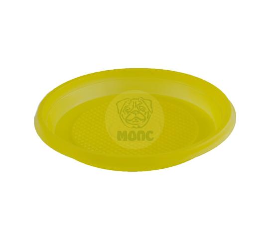 Фото 3 Тарелка десертная одноразовая пластиковая диаметр 165 мм желтая 2020