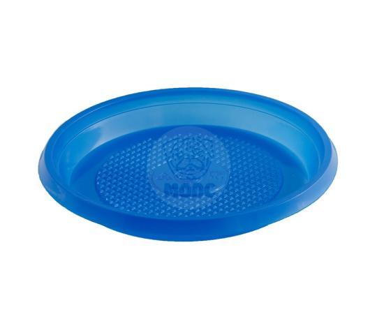 Фото 6 Тарелка десертная одноразовая пластиковая диаметр 165 мм синяя 2020