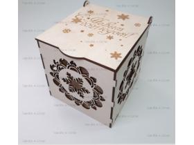 Коробка деревянная «С Новым годом!»