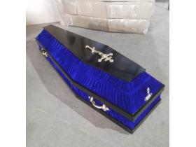 Гроб комбинированный Бархат синий