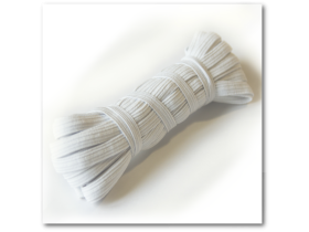 Тесьма эластичная плетеная 7, 8 ,10 мм. Цвет белый