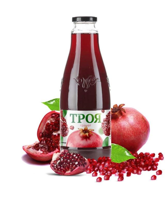 Гранатовый Сок «ТРОЯ» восстановленный 1 литр с/б от производителя ...