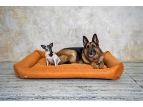 Лежанка для собак со съемным чехлом цвет оранжевый