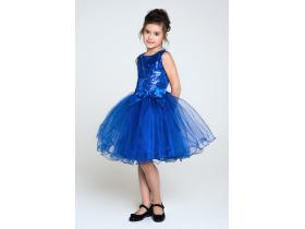 Детское нарядное платье модель 307 синий