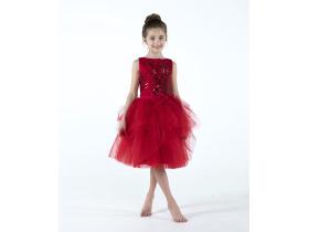 Детское нарядное платье модель 304 красный